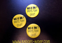 Badge gilet jaune personnalisé