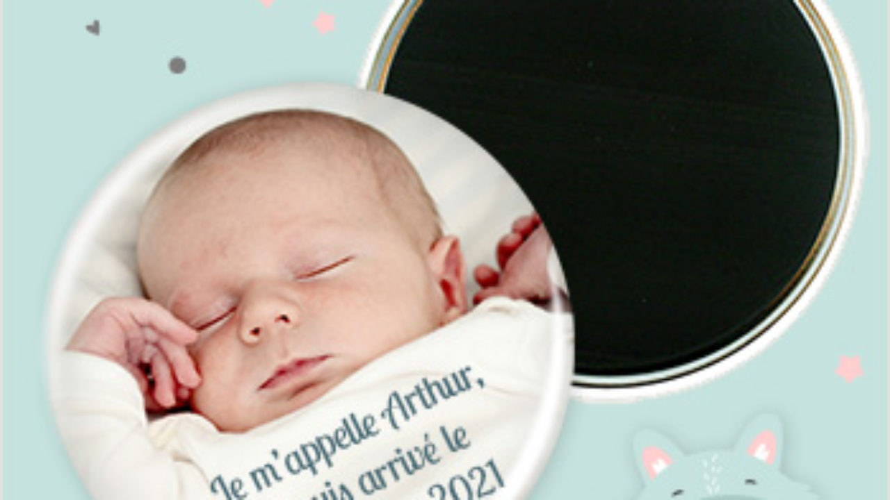 Magnets De Naissance Personnalises Avec La Photo De Bebe