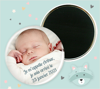 Magnets de naissance personnalisés avec la photo de bébé