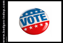 Badge 25mm personnalisé ou pins pour une élection