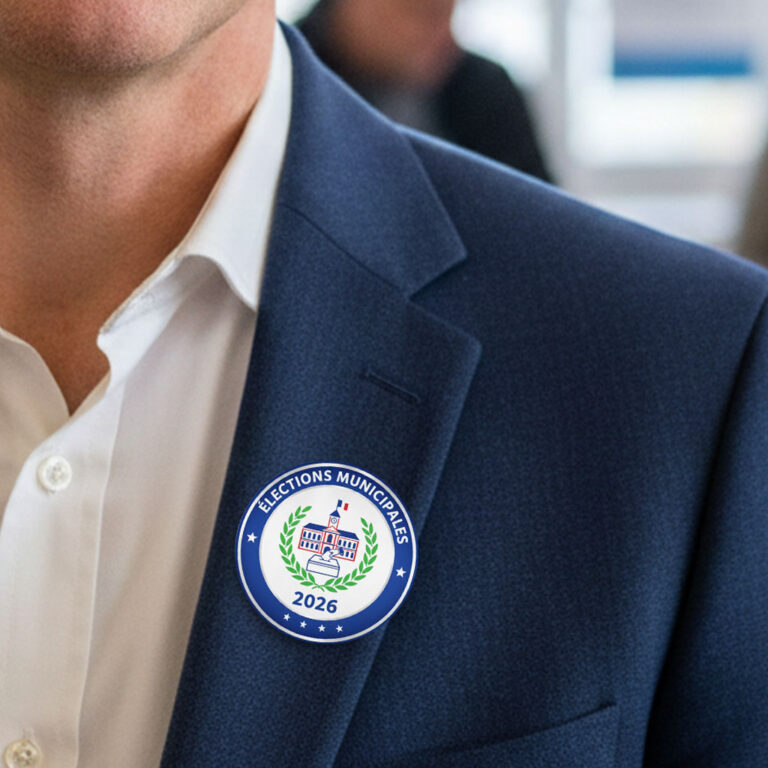 Badge Élections Municipales : fabrication française, livraison express