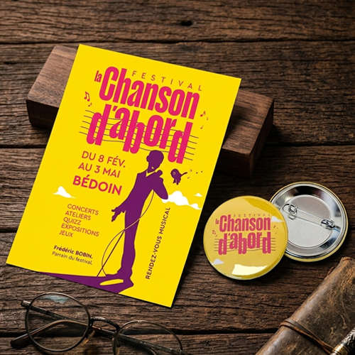 Badge personnalisé festival la Chanson d&rsquo;Abord